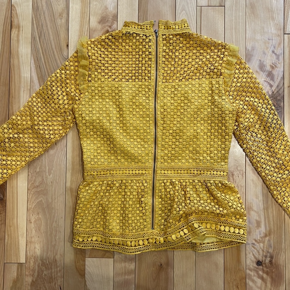 Ina Mustard Yellow Lace Blouse - Picture 2 of 4